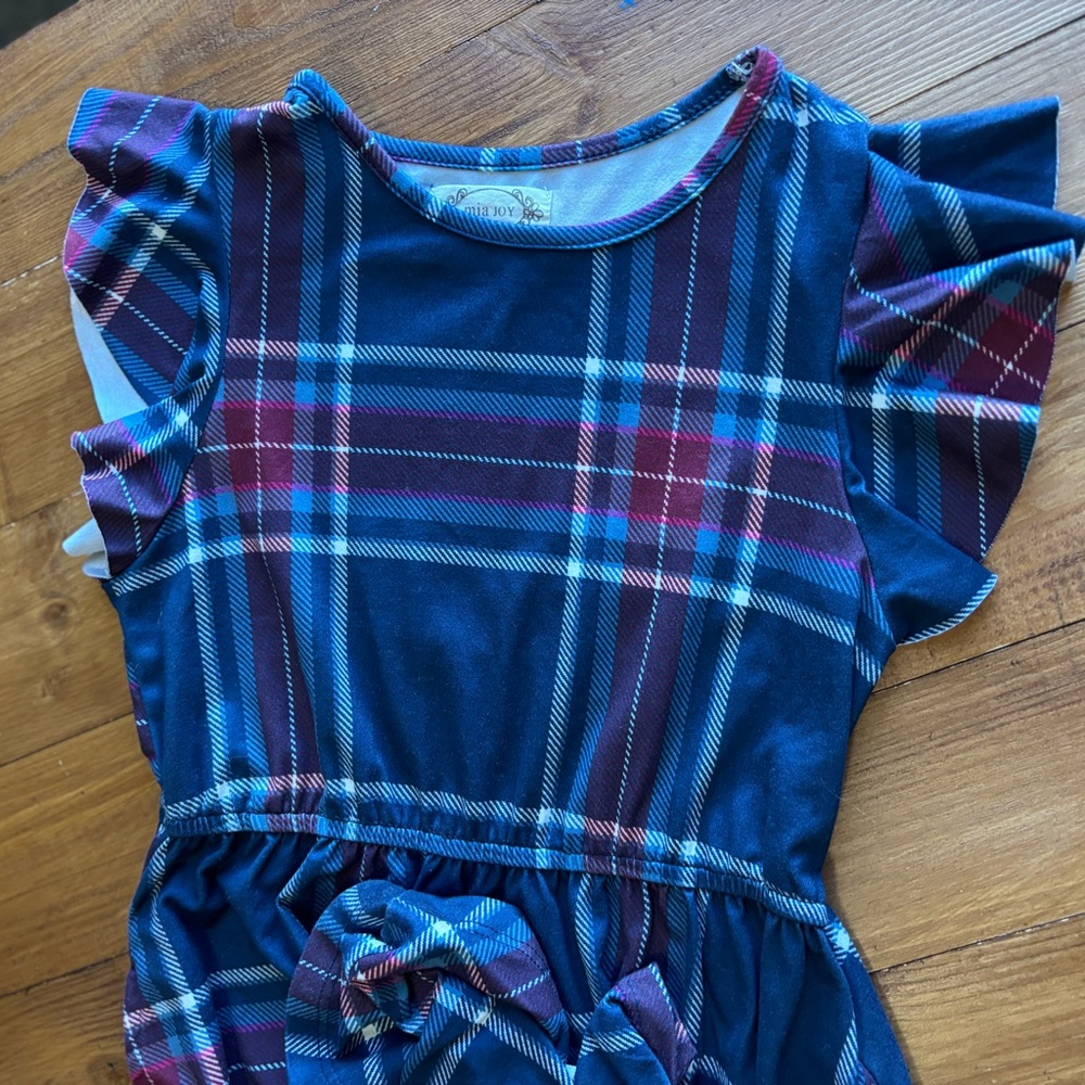 NEW Joyfolie Girls 6 Plaid Hi Low Country Chic Ruffles Midi Dress